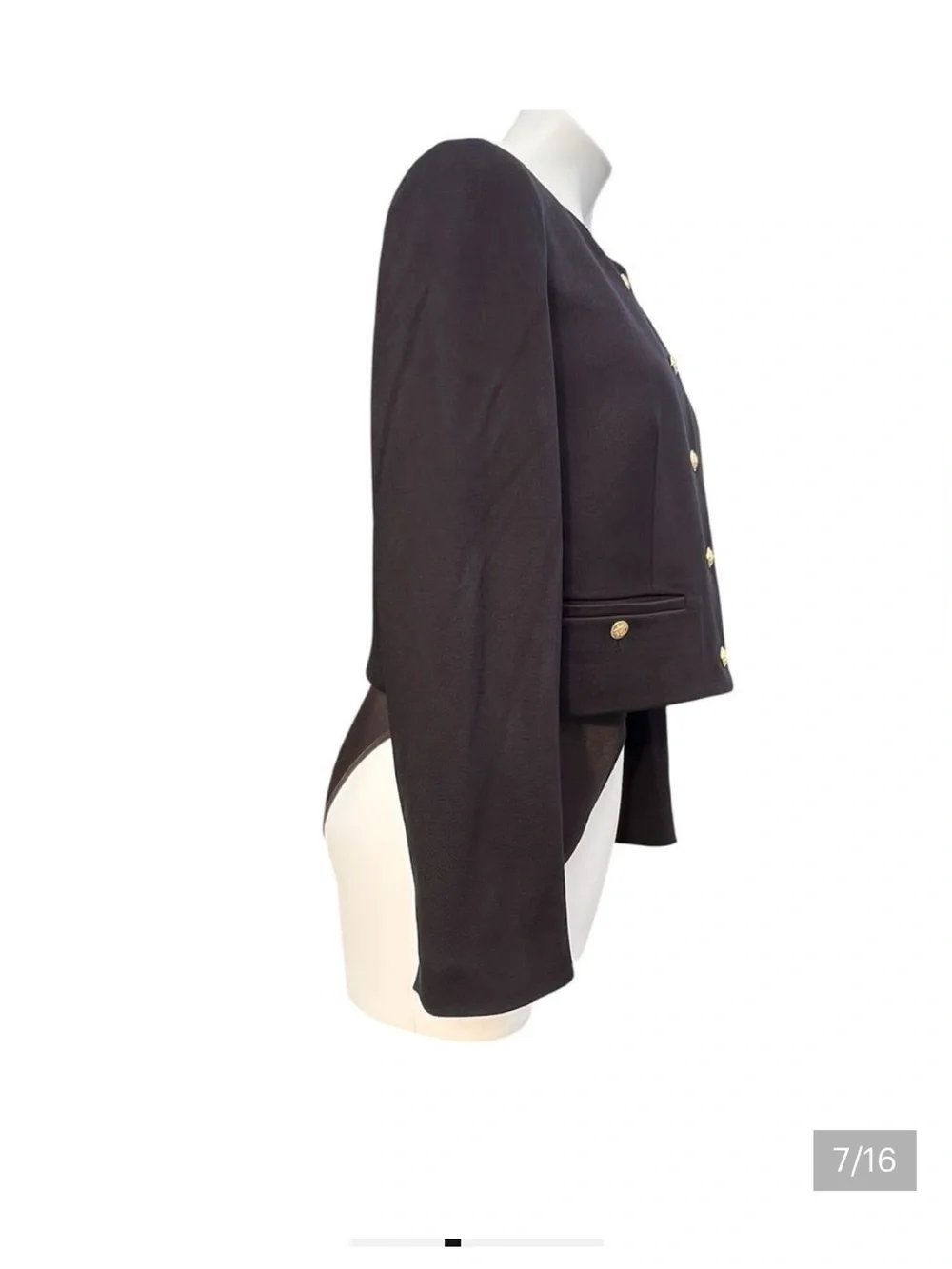 J. Crew Black Cropped Lady With Gold Button Detail Jacket New Size 12